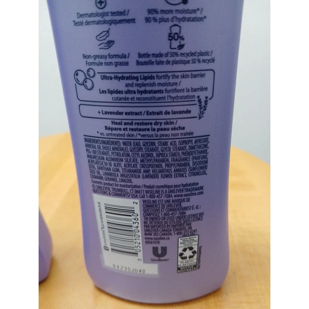 (2) Vaseline Intensive Care Calm Healing Lotion Lavender Extract 10oz Each